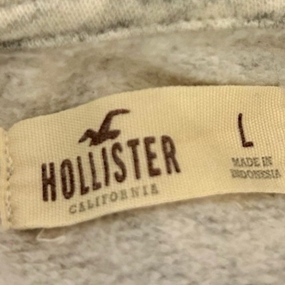 Hollister Pullover Hoodie Women’s Size Large Embroidered Logo – Heather Grey - Picture 4 of 5